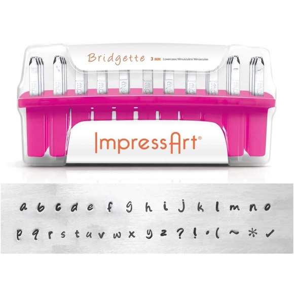 ImpressArt Metal Stamp Set Bridgette Uppercase & Lowercase Letter Stamps Juniper - Picture 4 of 7